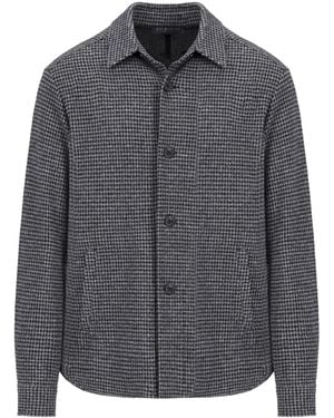 Harris Wharf London Houndstooth Wool Jacket - Grey