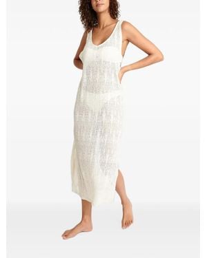 Banana Moon Tupai Beachsoul Open-Knit Side-Slit Maxi Dress - White