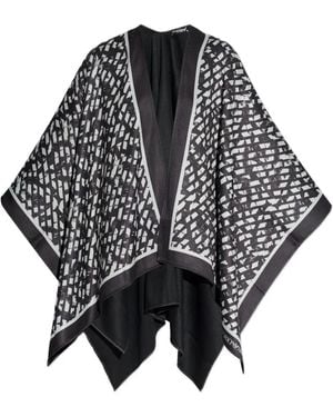 Emporio Armani Patterned Cape - Black