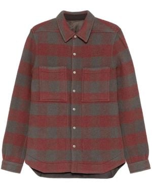 Rick Owens Checked Wool Jacket - Purple