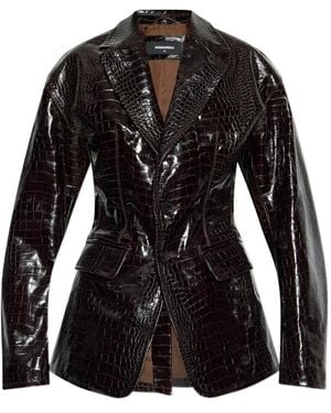 DSquared² Crocodile-Embossed Blazer - Black