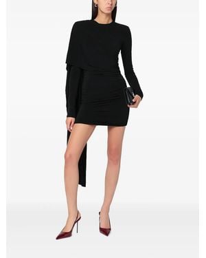 ANDAMANE Draped-Detailing Ruched Dress - Black