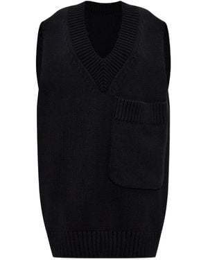 Issey Miyake Breeze V-Neck Vest - Black