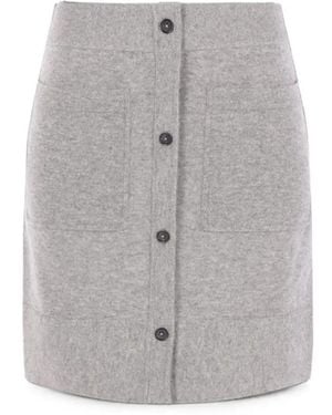 TOTEME Buttoned Cashmere Skirt Melange - Gray