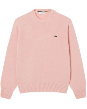 Lacoste Jersey de lana con cuello redondo - Rosa