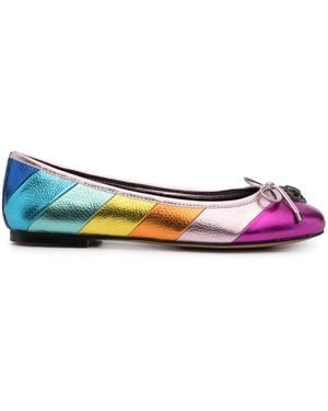 Kurt Geiger Esme Metallic-Effect Ballerinas - Green