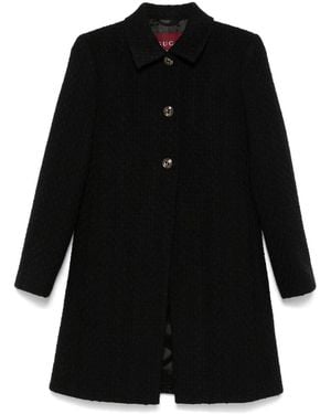 Gucci Manteau En Tweed - Noir