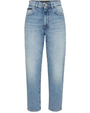 Philipp Plein Vaqueros capri con diseño ajustado - Azul