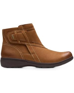Clarks Carleigh Style Leather Ankle Boots - Brown