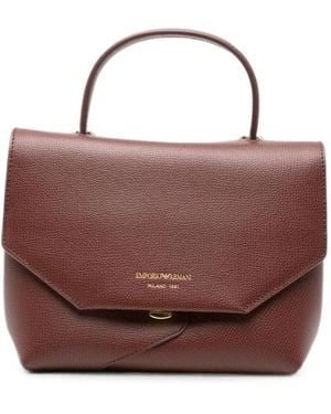 Emporio Armani 1981 Grained Leather Tote Bag - Brown