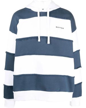 BOTTER Logo-Print Striped Hoodie - Blue