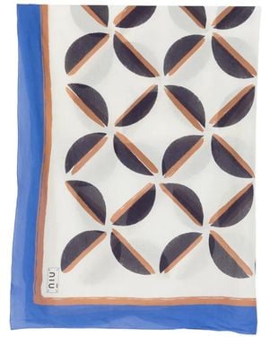 Niu Fular Con Estampado Geométrico - Azul