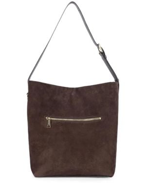 Lancaster Suede Zip-Fastening Shoulder Bag - Brown