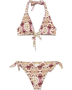 Anjuna Bikini À Imprimé Abstrait - Blanc