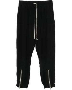 Rick Owens Drawstring Zip-Detail Cropped Pants - Black