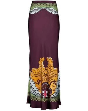 La DoubleJ Placée-Print Maxi Skirt - Purple