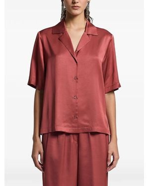 Peserico Buttoned Short-Sleeve Shirt - Red
