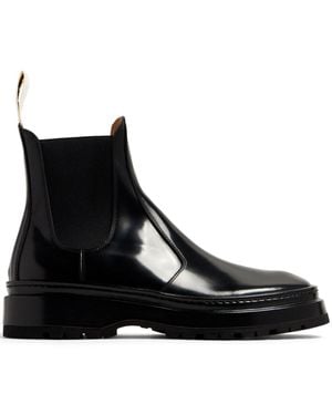 Jacquemus Les Chelsea Pavane Leather Bootie - Black