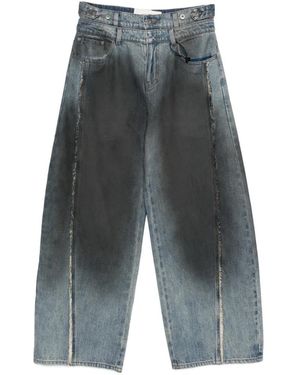 Feng Chen Wang Pantalon Ample À Effet Délavé - Gris