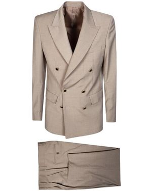 MARSĒM Double-Breasted Six-Button Suit - Gray