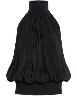 Sportmax Halterneck Silk Top - Black