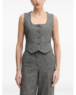 Pedro Del Hierro Madrid Square-Neck Waistcoat - Gray