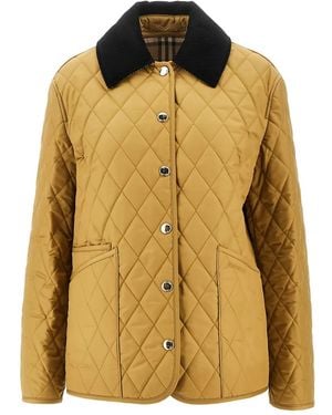 Burberry Chaqueta Con Motivo Acolchado - Amarillo
