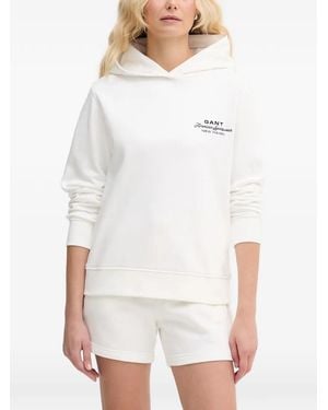 GANT Logo-Embroidered Hoodie - White