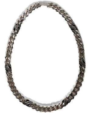 Vetements Logo-Detail Chain Necklace - Metallic