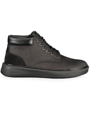 Lumberjack Lace-Up Leather Hiking Boots - Black