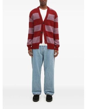 Aries Gestreifter Cardigan - Rot