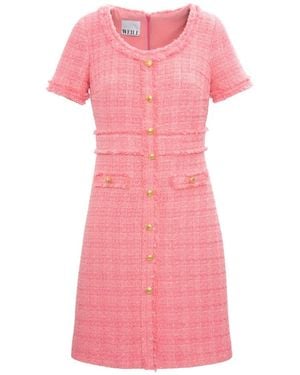 WEILL PARIS Robe Frangée En Tweed - Rose