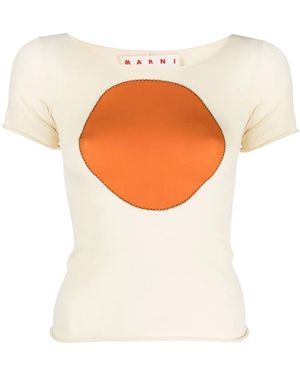 Marni Contrast Patch T-Shirt - Orange