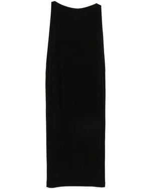 Issey Miyake Sleeveless Boat-Neck Midi Dress - Black