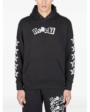 Nancy Logo-Print Hoodie - Black