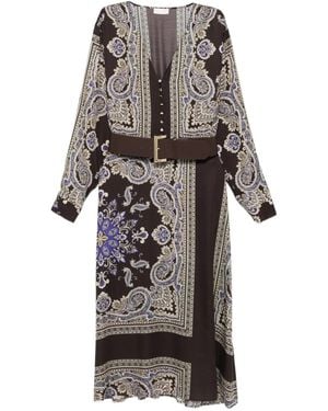 Liu Jo Floral-print Midi Dress - Grey