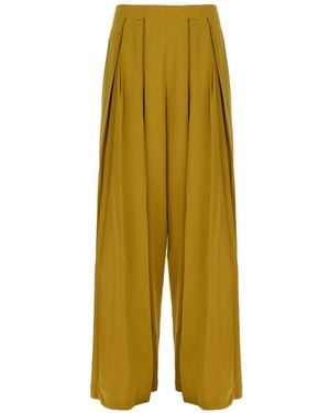 Danamé Pantalones Palazzo Plisado - Amarillo