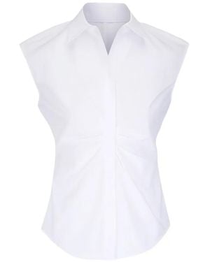Lafayette 148 New York Chemise À Design Froncé - Blanc
