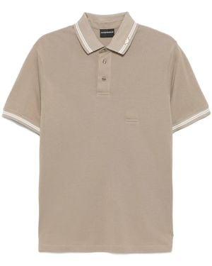 Emporio Armani Poloshirt Met Korte Mouwen - Naturel