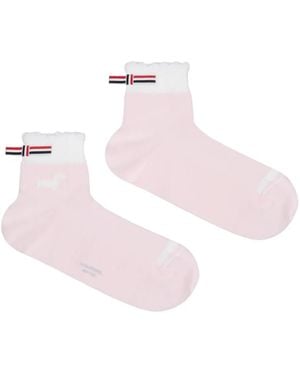 Thom Browne Pointelle Hector Socks - Pink