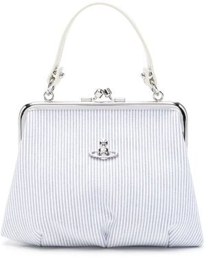 Vivienne Westwood Granny Frame Striped Tote Bag - White