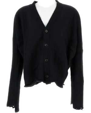 Junya Watanabe Mohair-Wool V-Neck Cardigan - Black