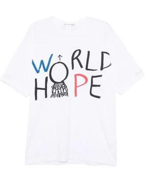Comme des Garçons Graphic-Print Cotton T-Shirt - White