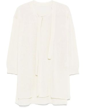 Issey Miyake ドレープ セーター - ホワイト