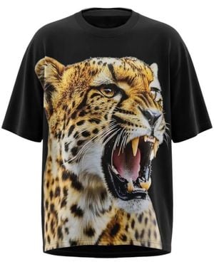 M4MaddMaxx Cheetah Graphic-Print T-Shirt - Black