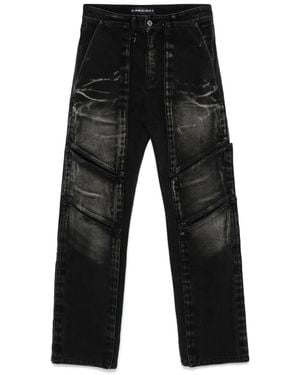 Y. Project Touch-Strap Multi-Panel Jeans - Black