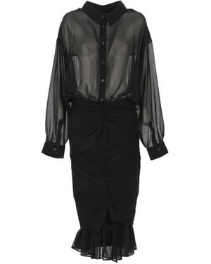 Jacquemus Siroco Sheer-Panel Ruffled Dress - Black