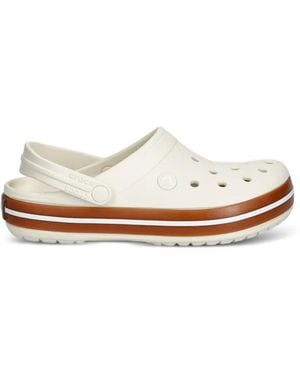 Crocs™ Crocband Perforated Logo-Patch Mules - White