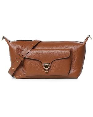 Coccinelle Medium Grainy Leather Shoulder Bag - Brown