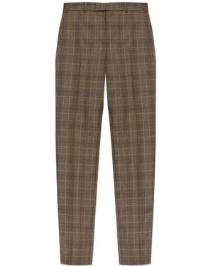 McQueen Prince Of Wales Check Trousers - Grey
